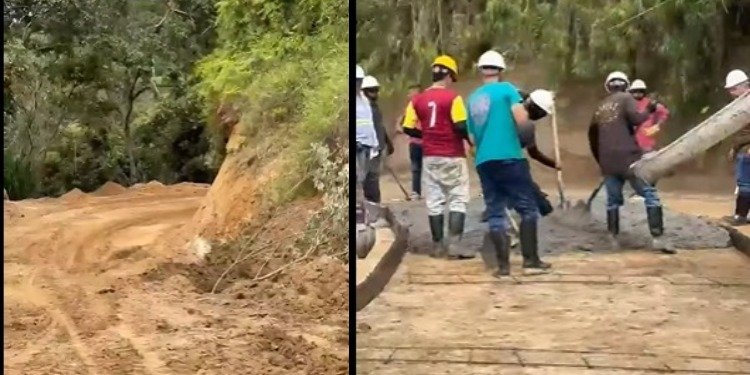 Comunidad de Calambeo destaca trabajo conjunto en construcción de la placa huella hacia Ambalá