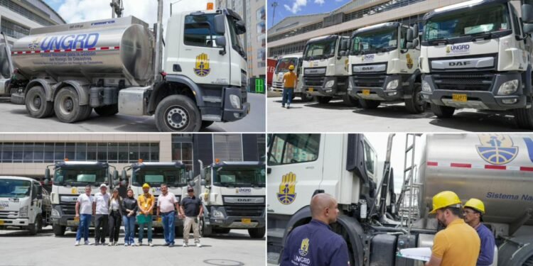Cuatro carrotanques con capacidad de 53.000 litros de agua llegan al Tolima para combatir los incendios