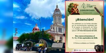Por emergencia nacional, aplazan la Feria Internacional del Café de Chaparral para septiembre