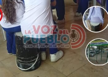 ¡Educación por el suelo! Estudiantes del colegio Alberto Castilla reciben clases sentados en canecas y en el piso