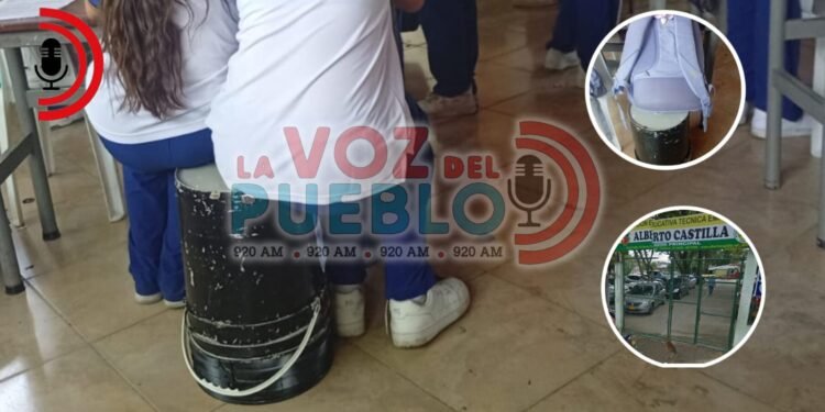 ¡Educación por el suelo! Estudiantes del colegio Alberto Castilla reciben clases sentados en canecas y en el piso