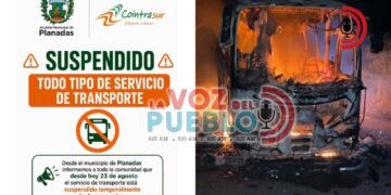 Servicio de transporte fue suspendido en Planadas tras incendio de un bus