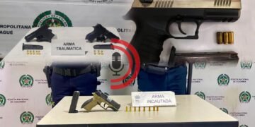 ¡Cuatro armas menos en las calles de Ibagué! Policía incautó pistolas traumáticas y una de fuego