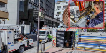 Repararon el sistema de alumbrado público en el Parque Murillo ,donde instalaron más de 50 metros de cableado.