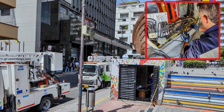 Repararon el sistema de alumbrado público en el Parque Murillo ,donde instalaron más de 50 metros de cableado.