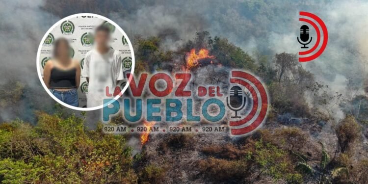 Comunidad captura a pareja por presuntamente provocar incendios forestales en Coello