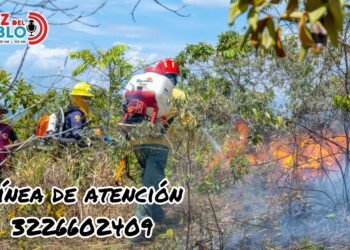 Pese a la tragedia en Pereira, 10 bomberos llegan a San Luis para enfrentar el fuego que arrasa el Tolima