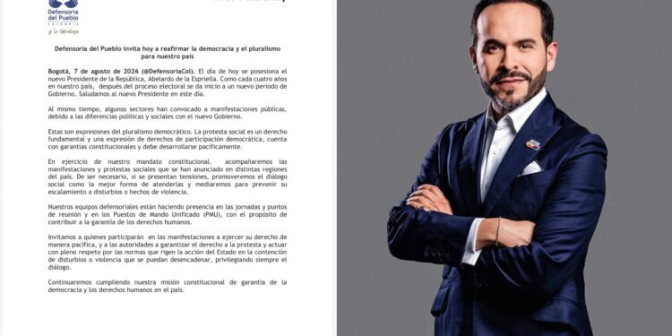 Defensoría activa alerta ante las manifestaciones por la posesión de Abelardo de La Espriella