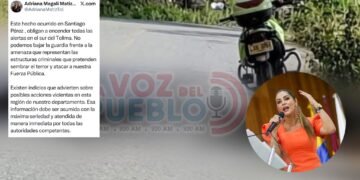 Gobernadora Adriana Magali Matiz condena asesinato de dos policías en Ataco