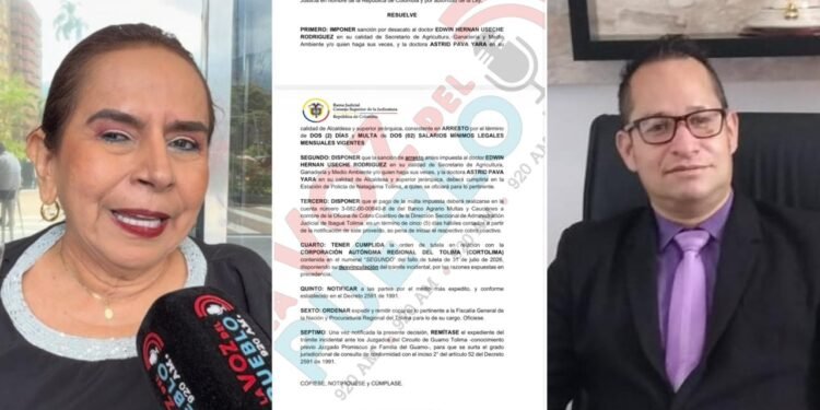 Sancionan por desacato a alcaldesa de Natagaima: deberá pagar multa y cumplir arresto de dos días