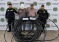 “¡Se les cayó el negocio! Dos capturados y 210 metros de cable recuperados en San Simón”
