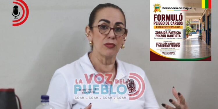 Personería de Ibagué formula pliego de cargos contra rectora del Colegio Juan Lozano por presunta expulsión irregular de dos estudiantes