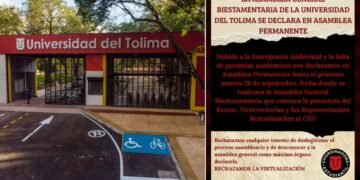 Estudiantes de la Universidad del Tolima anuncian asamblea permanente y rechazan virtualización