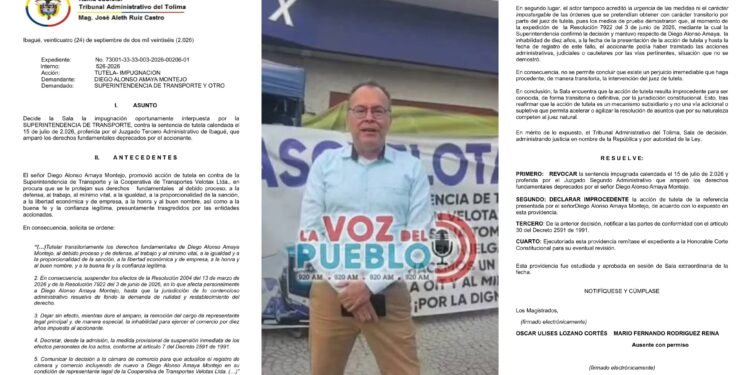 Se cae la tutela que buscaba el regreso de Diego Amaya y Guillermo Buenaventura retoma el rumbo de Velotax