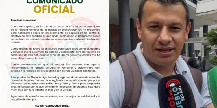 “Estoy listo y fuerte”: alcalde de Ataco habla tras la captura que le hizo la Fiscalía