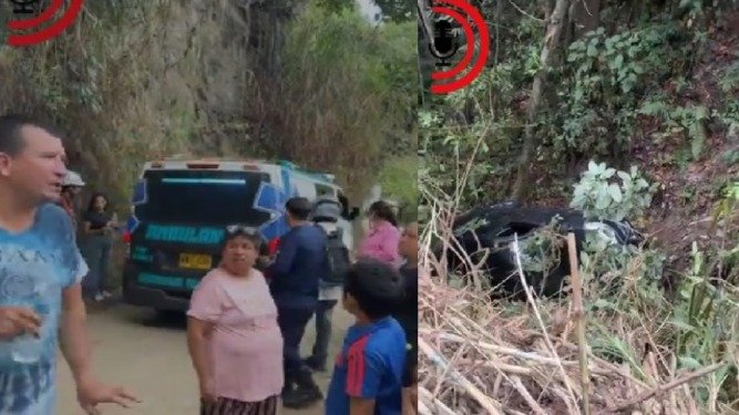 Tres personas resultaron afectadas tras caer un vehículo a un abismo en la vereda La Tigrera