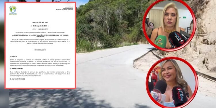 Cortolima abre proceso sancionatorio contra el gobierno de Johana Aranda por graves daños en la vía Ambalá – Calambeo