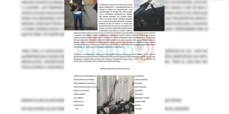 ¡Honda vive horas de incertidumbre! Panfleto amenaza a ciudadanos y comercios con una escalada de violencia