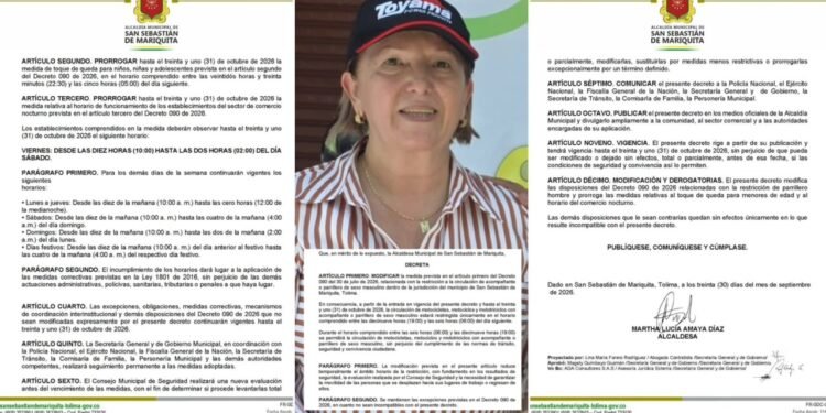 Cambiaron las medidas de seguridad en Mariquita: ampliaron el toque de queda y parrillero hombre queda restringido