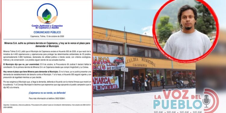 ¡Primer revés para Mineros S.E.A. en Cajamarca! Alcaldía se negó a conciliar sobre La Colosa