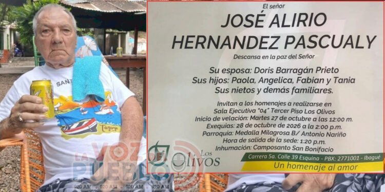 Murió José Alirio Hernández Pascualí, líder de la vieja guardia de Ibagué