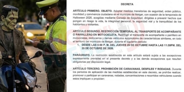 ¡Melgar prohíbe el parrillero en Halloween! Decreto restringe la ‘rodada’ programada para este 29 de octubre